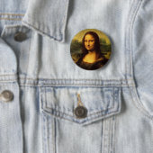Mona Lisa van Leonardo DE Vinici Ronde Button 5,7 Cm (In situ)