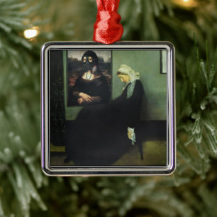 Mona Lisa vergast Whistler's moeder Metalen Ornament