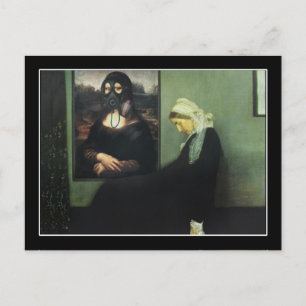 Mona Lisa vergast Whistler's Mother Briefkaart