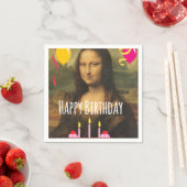 Mona Lisa Verjaardag met taart en ballonnen Servetten (Insitu)