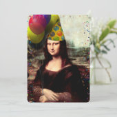 Mona Lisa Verjaardagsfeest Kaart (Staand voorkant)