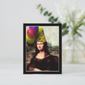Mona Lisa Verjaardagsfeesthoed Briefkaart (Staand voorkant)