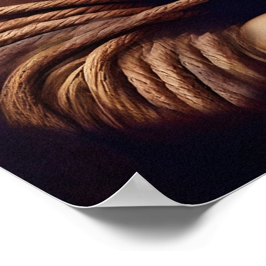 Mona Lisa verstrengeld in shibari Poster (Hoek)