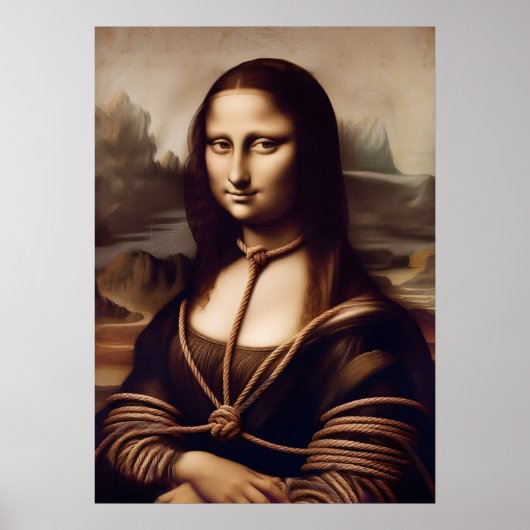 Mona Lisa verstrengeld in shibari Poster (Voorkant)
