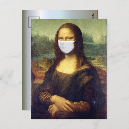 Mona Lisa Via Corona Virus Briefkaart (Voorkant / Achterkant)