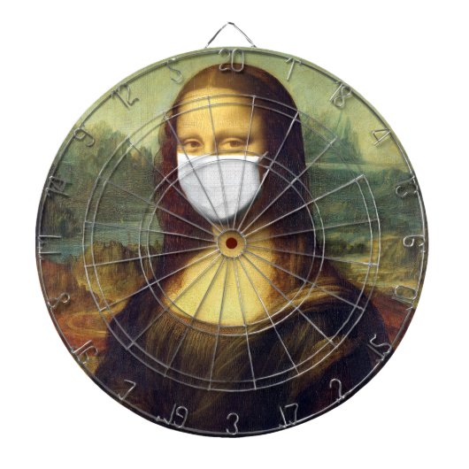 Mona Lisa Via Corona Virus Dartbord (Voorkant)