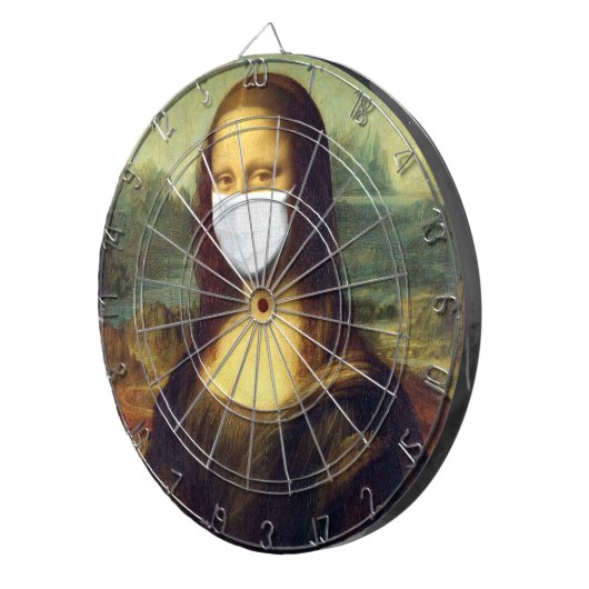 Mona Lisa Via Corona Virus Dartbord (Voorkant Rechts)