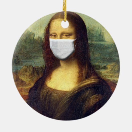 Mona Lisa Via Corona Virus Keramisch Ornament (Achterkant)