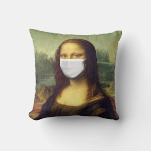 Mona Lisa Via Corona Virus Kussen