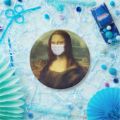 Mona Lisa Via Corona Virus Papieren Bordje (Feest)