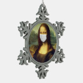 Mona Lisa Via Corona Virus Tin Sneeuwvlok Ornament (Links)