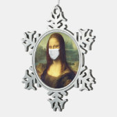 Mona Lisa Via Corona Virus Tin Sneeuwvlok Ornament (Rechts)