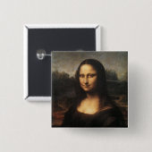Mona Lisa Vierkante Button 5,1 Cm (Voorkant /achterkant)