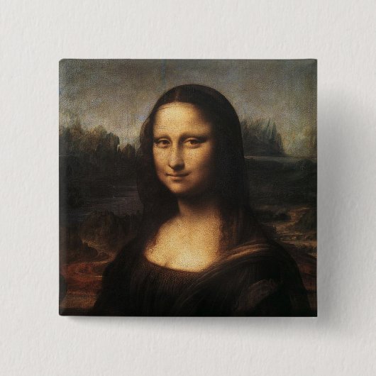 Mona Lisa Vierkante Button 5,1 Cm (Voorkant)
