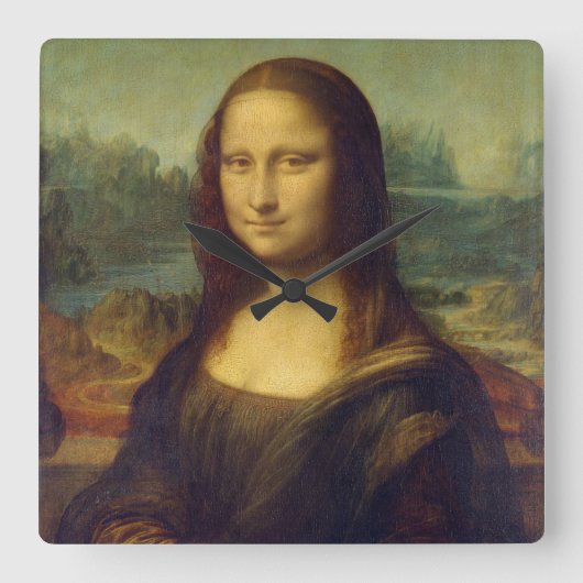 Mona Lisa Vierkante Klok (Voorkant)
