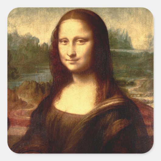 Mona Lisa Vierkante Sticker (Voorkant)