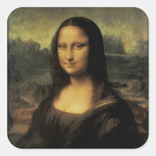 Mona Lisa Vierkante Sticker (Voorkant)