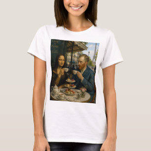 Mona Lisa & Vincent van Gogh's Parijse theetijd T-shirt