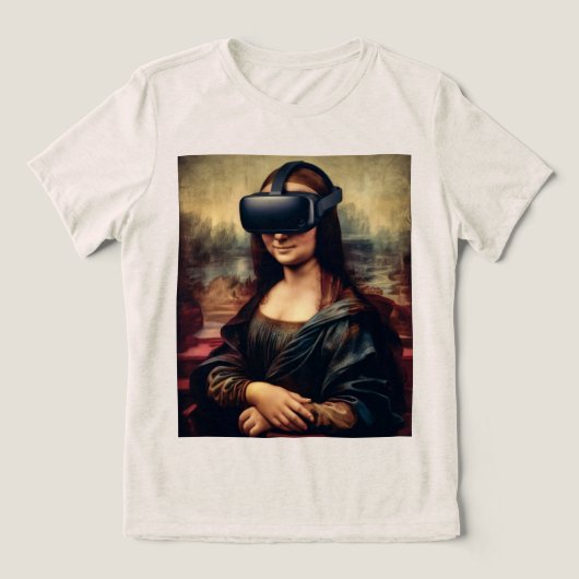 Mona Lisa VR-headset Tri-Blend Shirt (Design voorkant)
