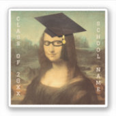 Mona Lisa w Glasses Afstuderen Sticker (Voorkant)