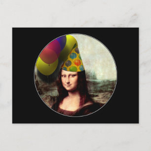 Mona Lisa Wearing Party Pet Briefkaart