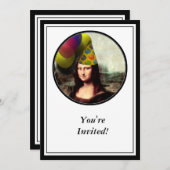 Mona Lisa Wearing Party Pet Kaart (Voorkant / Achterkant)