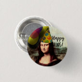 Mona Lisa Wearing Party Pet Ronde Button 3,2 Cm (Voorkant /achterkant)