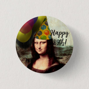 Mona Lisa Wearing Party Pet Ronde Button 3,2 Cm
