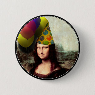 Mona Lisa Wearing Party Pet Ronde Button 5,7 Cm