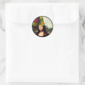 Mona Lisa Wearing Party Pet Ronde Sticker (Tas)