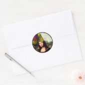 Mona Lisa Wearing Party Pet Ronde Sticker (Envelop)