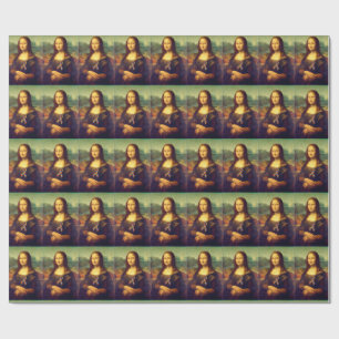 Mona Lisa Wearing Puzzle Ribbon Cadeaupapier