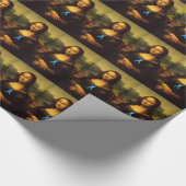Mona Lisa Wears Blue Ribbon Cadeaupapier (Hoek)