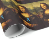 Mona Lisa Wears Blue Ribbon Cadeaupapier (Rol Hoek)