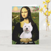 Mona Lisa - Westie 2 Kaart (Gele Bloem)