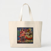 Mona Lisa Whimsical Grote Tote Bag (Voorkant)