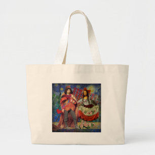 Mona Lisa Whimsical Grote Tote Bag