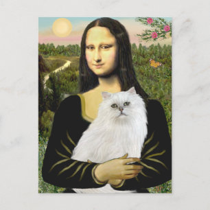 Mona Lisa - White Persian Cat 13 Briefkaart