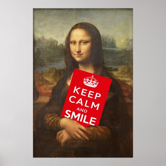 Mona Lisa Wise Woorden: Kalm houden en glimlachen Poster (Voorkant)