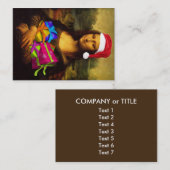 Mona Lisa Wishing Merry Kerstmis Visitekaartje (Voorkant / Achterkant)