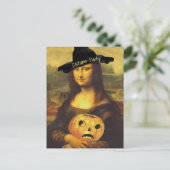 Mona Lisa Witch Halloween Costume Party nodigt PC Briefkaart (Staand voorkant)