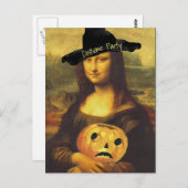 Mona Lisa Witch Halloween Costume Party nodigt PC Briefkaart (Voorkant / Achterkant)