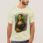 Mona Lisa with Headphones - Neon Graffiti Style on T-shirt (Voorkant)