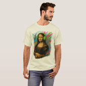 Mona Lisa with Headphones - Neon Graffiti Style on T-shirt (Voorkant volledig)