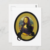 Mona Lisa with Les Chats Noir, Parody Briefkaart (Voorkant / Achterkant)