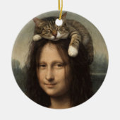 Mona Lisa With Sleeping Cat                        Keramisch Ornament (Voorkant)