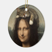 Mona Lisa With Sleeping Cat                        Keramisch Ornament (Links)