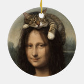 Mona Lisa With Sleeping Cat                        Keramisch Ornament (Achterkant)