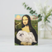 Mona Lisa - Witte Pekingees (#4) Briefkaart (Staand voorkant)