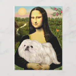 Mona Lisa - Witte Pekingees (#4) Briefkaart
